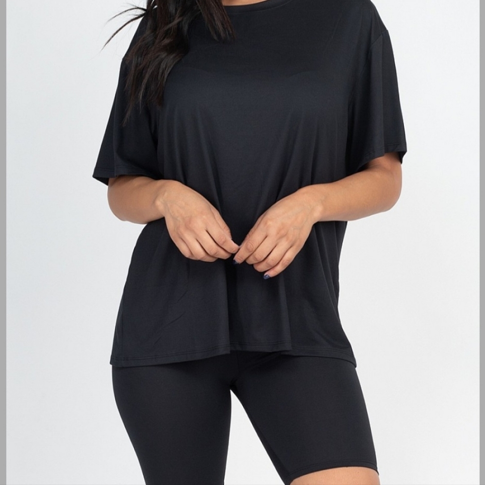 Black Biker Short Set